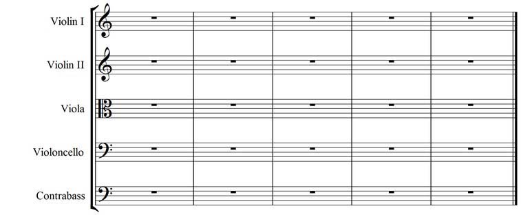 Полная партитурная система струнного оркестра